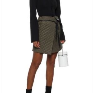Rag & Bone Olive Green and Black Quilted Mini Skirt Size 6
